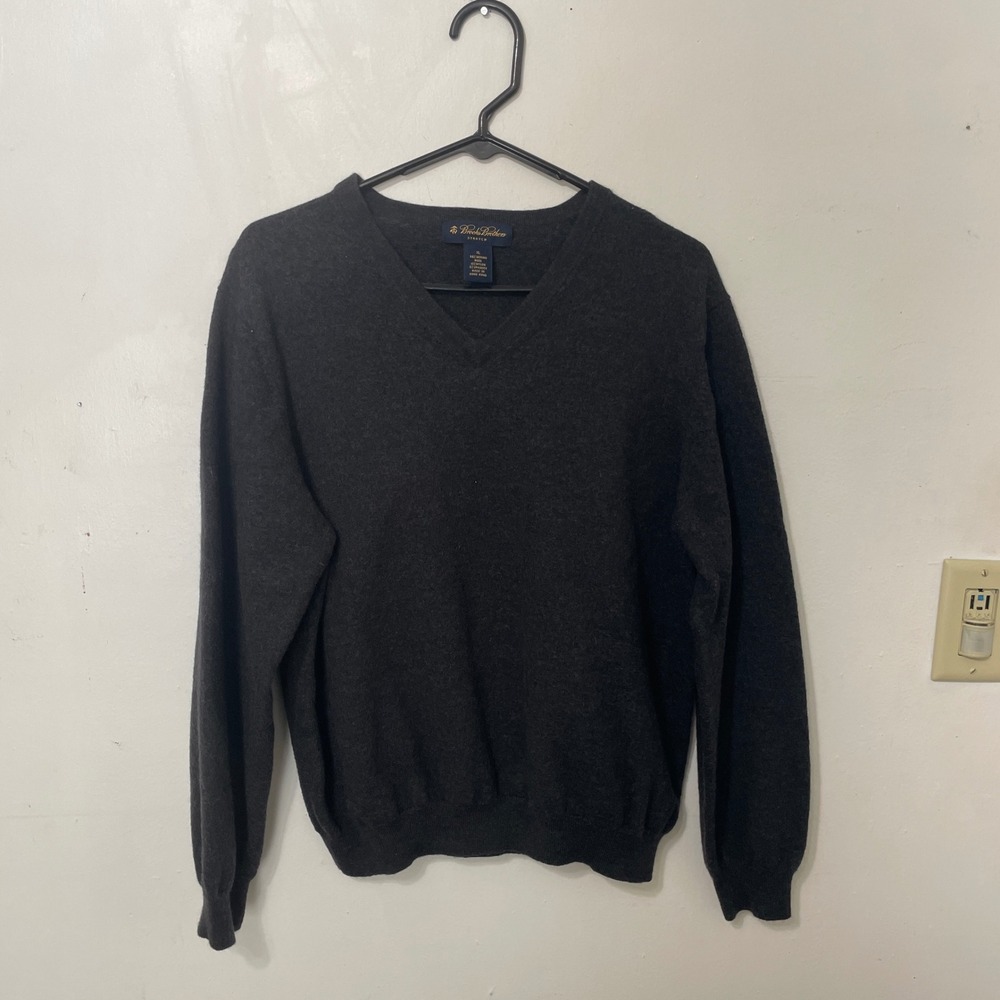 Brooks Brothers Men Charcoal Gray Crewneck Sweater Wool Blend XL Pullover